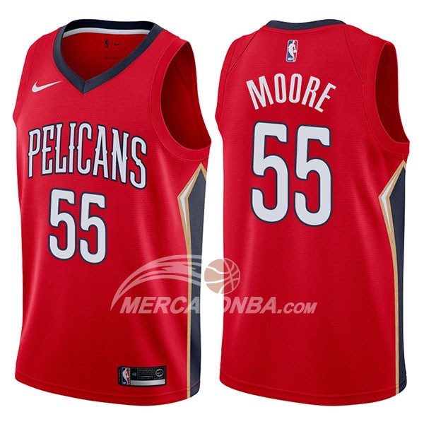 Maglia NBA New Orleans Pelicans E'twaun Moore Statement 2017-18 Rosso